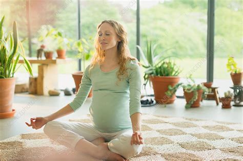 Pregnant Woman Meditating Stock Image F0165154 Science Photo Library