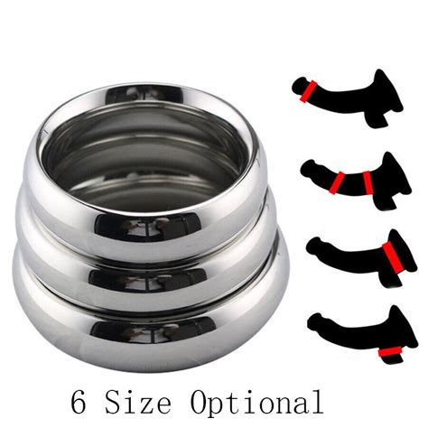 Thick Heavy Stainless Steel Metal Silver Cock Ring Male Penis Enhancer 6 Sizes Ebay