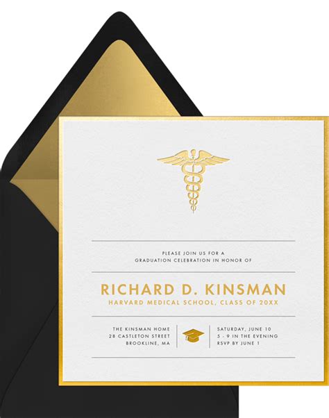 Medical Grad Invitations In Gold