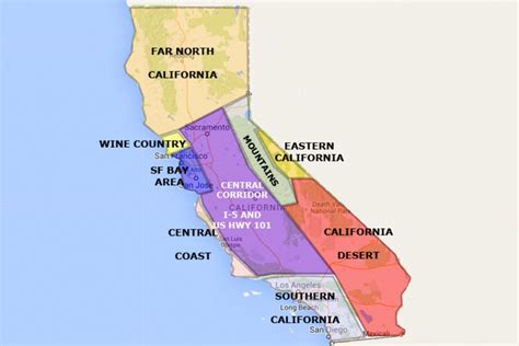 Map Of Central And Northern California Coast Printable Maps