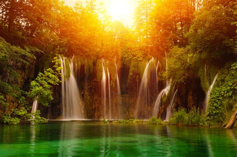 Free Download Amazing Waterfall Paradise Sunrise Wallpaper 3000x1996