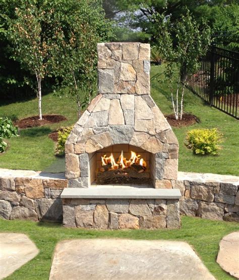 Outdoor Flagstone Fireplace