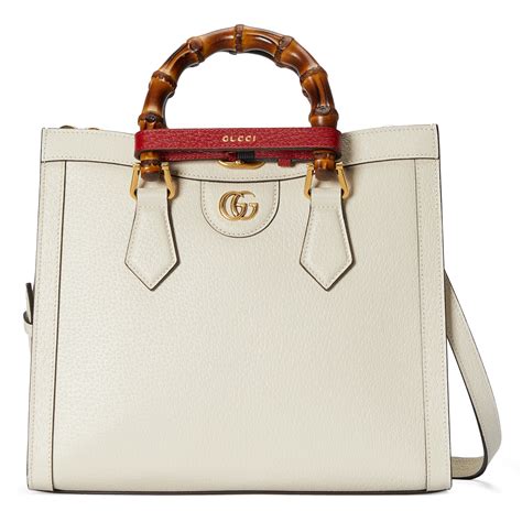 Gucci Diana Small Tote Bag In White Modesens