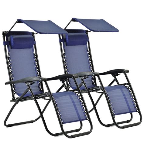 2pcs Folding Steel Mesh Zero Gravity Recliner Lounge Chair With