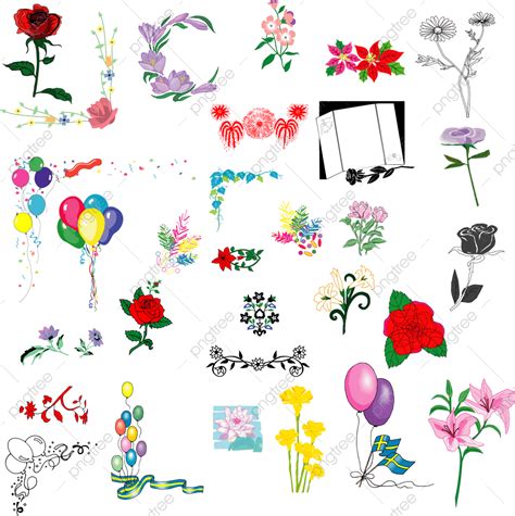 Gambar Ilustrasi Pola Bunga Vektor Multi Warna Desain Bunga Bunga
