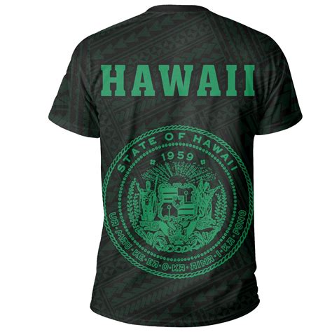 Hawaii Kakau Coat Of Arms T Shirt Green Goodtee
