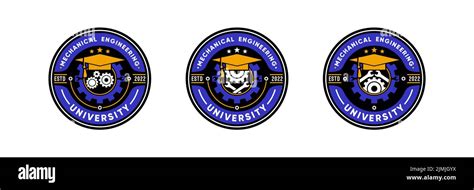 University Or School Engineering Emblem Logo Design Inspiration Stock