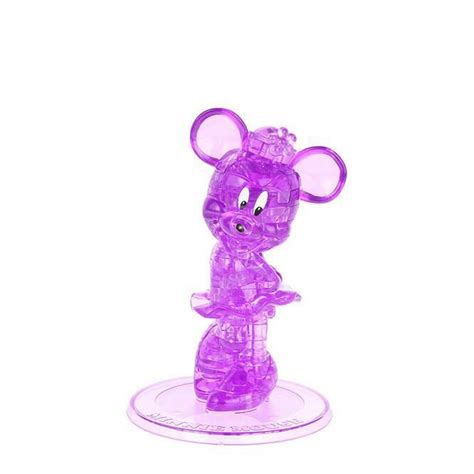 A bundle of three 3d crystal puzzles. Purple Minnie Mouse 3D Crystal Puzzle Toy Crystal Jigsaw ...