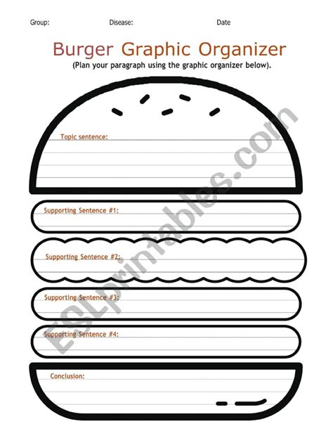 English Worksheets Writing A Paragraphgraphic Organizer And Model