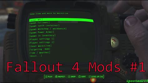 Fallout 4 Console Mods 1 Spawn Items Xbox One Mods Youtube