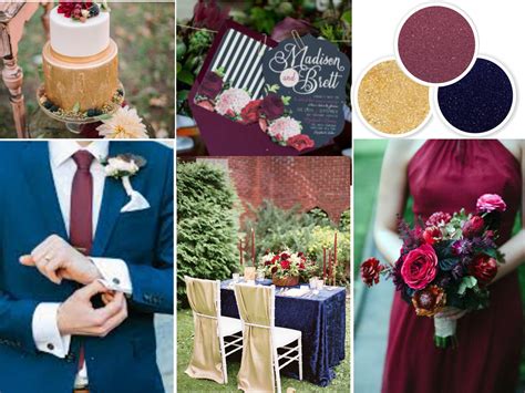 Fall Wedding Colors: Navy, Wine, and Gold | Wedding Colors & Themes ...