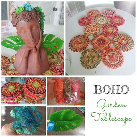 boho garden tablescape little vintage cottage