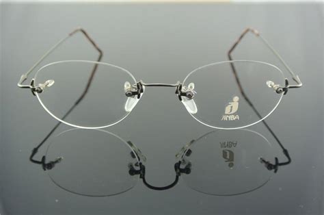 Vintage Rimless Oval Glasses Mens And Women Eyeglass Frames Gold Gray