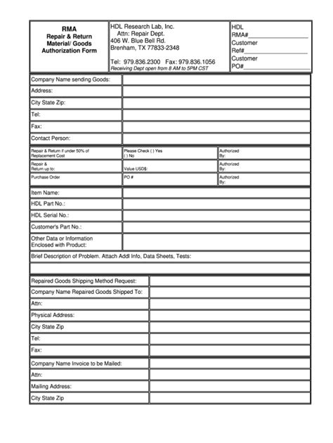 Rma Form Template Fill Out And Sign Printable Pdf Template Signnow