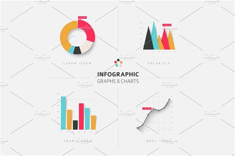 Infographic Graphs And Charts Flat Pre Designed Illustrator Graphics