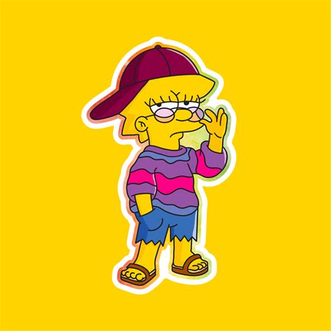 Hippy Lisa Sticker Lisa Simpson The Simpsons Peace Hippy Etsy Uk