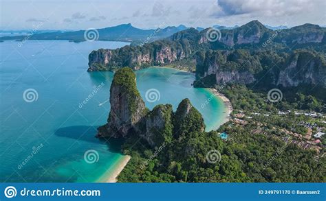 Railay Beach Krabi Thailand Tropical Beach Of Railay Krabi Drone