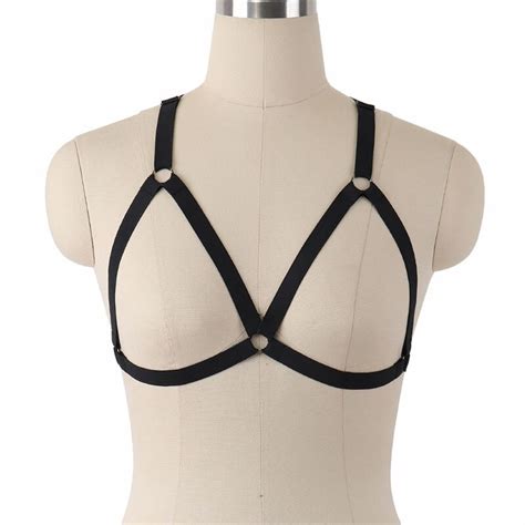 jlx harness black open chest cage bra elastic body harness pastel goth bondage harness lingerie
