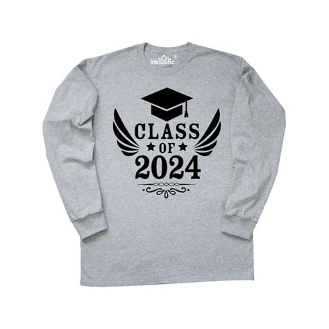 Inktastic Class Of 2024 With Graduation Cap And Wings Long Sleeve T