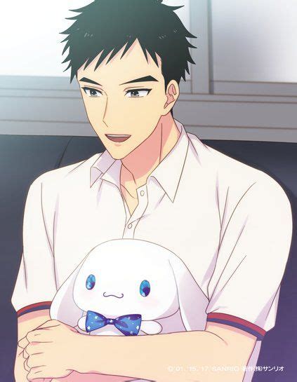 An Anime Character Holding A Stuffed Animal In His Arms And Looking At