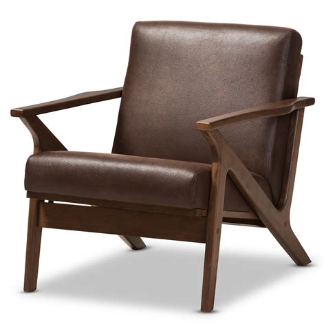 Fdw wingback recliner chair leather single modern sofa. Baxton Studio Bianca Mid-Century Modern Walnut Wood Dark ...