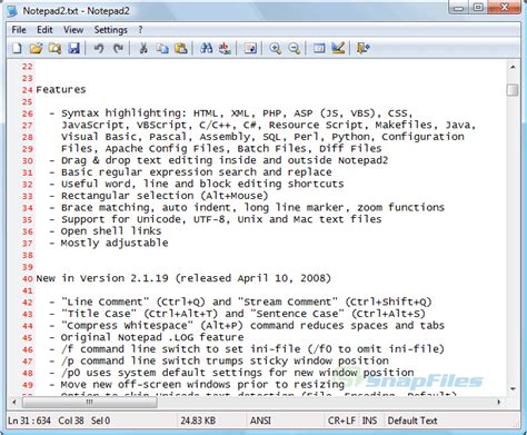 Notepad2 Screenshot And Download At
