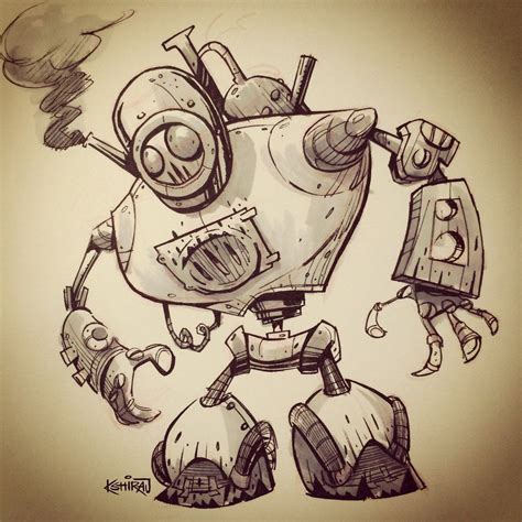 Sketchbomb Robot Sketch Robots Drawing Steampunk Robot