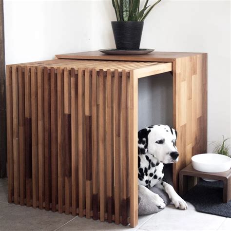 Oak Solid Wood Luxury Dog Kennel Furniture Indoor Use Furniture Style