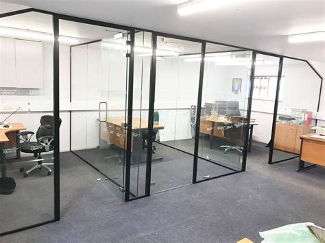 Glass Office Walls With Black Frame For Business Savings Experts In