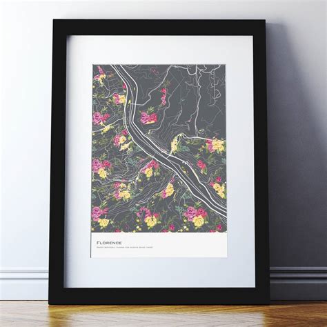 Personalised Floral Abstract Map Print By Spin Collective