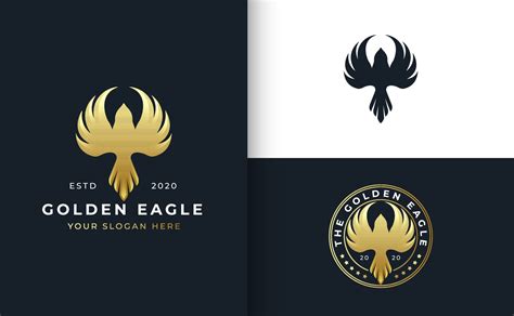 Golden Bird Logo Design With Badge Template 3231381 Vector Art At Vecteezy