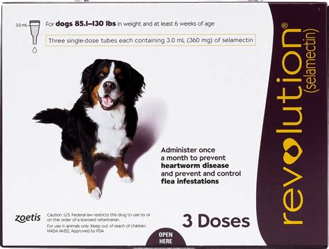 Revolution Topical Solution For Dogs 86 130 Lbs Plum Box 3 Doses