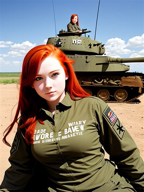 Anime Redhead Tattooed Army Girl L Opendream