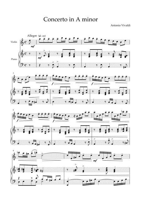 Vivaldi Concerto In A Minor Rv 356 Allegro For Violin And Piano Free