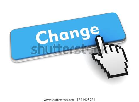 Pushing Change Button Key Concept 3d Stock Illustration 1241425921