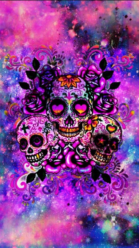 Purple Sugar Skull Wallpaper
