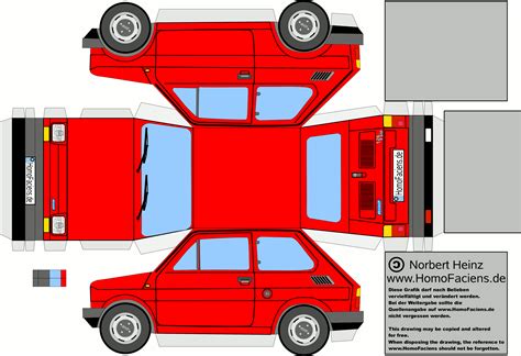 Fiat 126 Paper Car Fiat 126 Paper Model Car