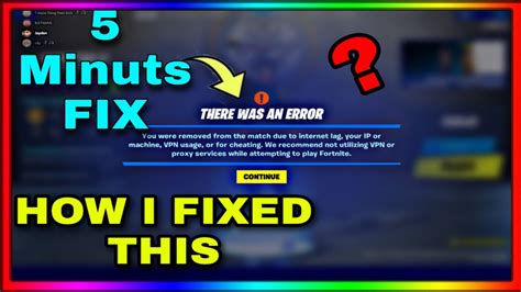 How To Fix An Error In Fortnite 2021 Youtube