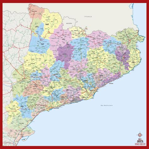 Mapa Mural Vectorial Catalunya Municipis Bc Maps Mapa Vectorial Eps