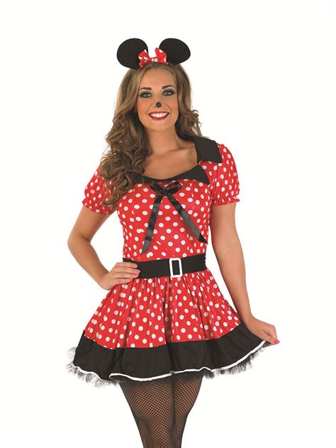 Womens Sexy Naughty Micky Mini Minnie Mouse Fancy Dress Costume Hen Night Party