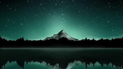 Download Wallpaper 1366x768 Mountain Summit Starry Sky Lake