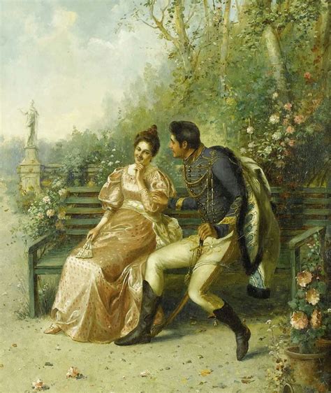 ♥ Courting Couple → A Secola Italian 19th Century Romantic