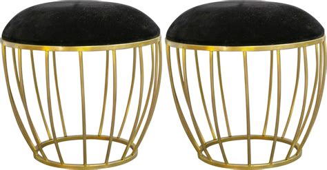 Nestroots Metallic Stool Set Of 2 Side Table Stool For Living Room