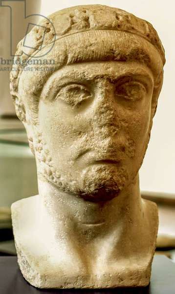 Image Of Bust Of Emperor Gratian 4th Century Marble By Roman 4th