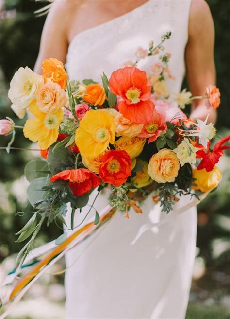 16 Stunning Summer Wedding Flowers Blush Pink Orange And Yellow