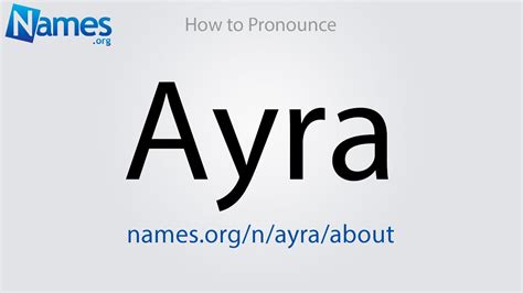How To Pronounce Ayra Youtube