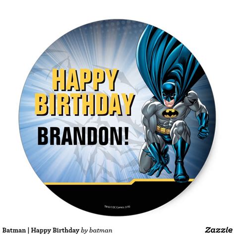 Batman Happy Birthday Classic Round Sticker Batman