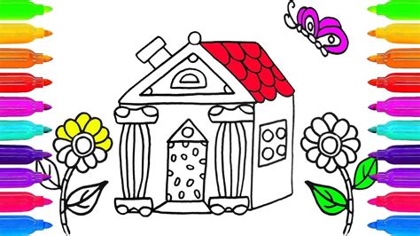 Dibujos De Casa Con Jardin Para Colorear