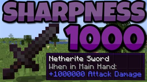 How To Get A 1000 Damage Sword In Minecraft 120 Sharpness 1000 Youtube