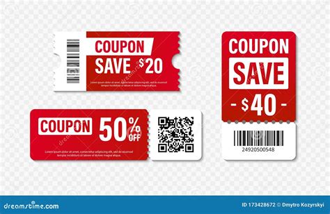 Set Of Template Coupon T Coupon Element Template Graphics Design